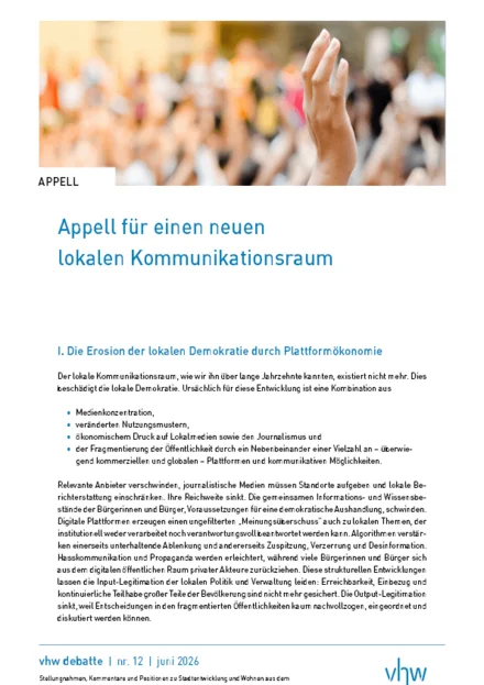 Cover vhw-Debatte Nummer 12