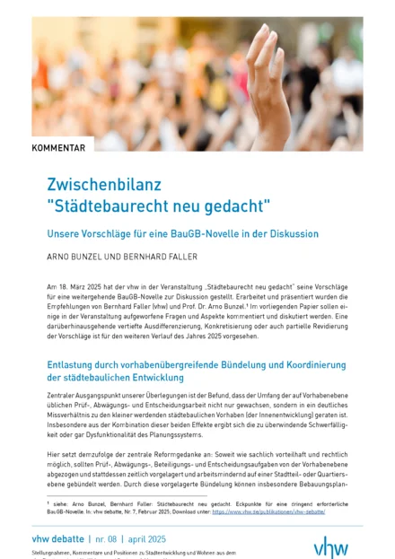 Cover vhw-Debatte Nummer 8