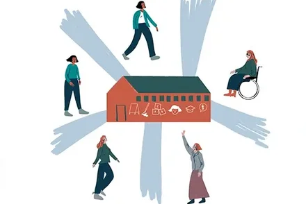 Illustrationen Caring-Cities-Ansätze von Anne Lehmann