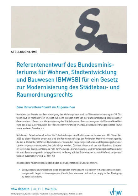 Cover vhw-Debatte Nummer 11