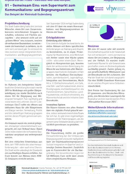 Factsheet Kleinstadt Web-Talks Nr. 4/2025